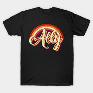 Ally lesbian lgbt pride tshirt vintage T-Shirt